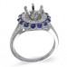 14K White Gold Sapphire With Diamond Ring Mounting