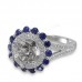 14K White Gold Sapphire With Diamond Ring Mounting