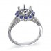 14K White Gold Sapphire With Diamond Ring Mounting