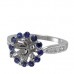 14K White Gold Sapphire With Diamond Ring Mounting