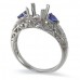 14K White Gold Sapphire With Diamond Ring Mounting