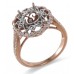 14K Rose & White Gold Diamond Ring Mounting