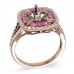 14K Rose & White Gold Pink Sapphire With Diamond Ring Mounting