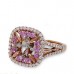 14K Rose & White Gold Pink Sapphire With Diamond Ring Mounting