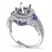 14K White Gold Sapphire With Diamond Ring Mounting