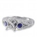 14K White Gold Sapphire With Diamond Ring Mounting