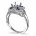 14K White Gold Sapphire With Diamond Ring Mounting