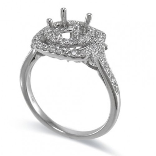 14K White Gold Diamond Ring Mounting