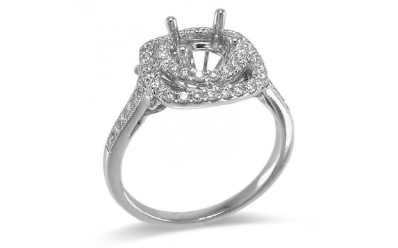 14K White Gold Diamond Ring Mounting