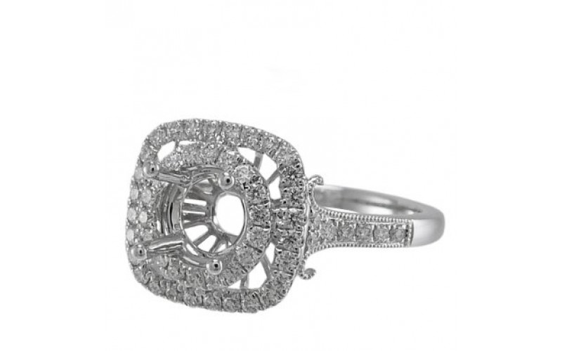 14K White Gold Diamond Ring Mounting