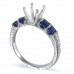 14K White Gold Sapphire With Diamond Ring Mounting