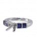 14K White Gold Sapphire With Diamond Ring Mounting