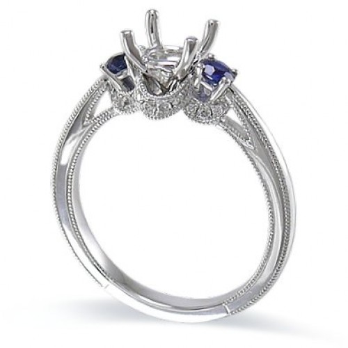 14K White Gold Diamond Ring Mounting