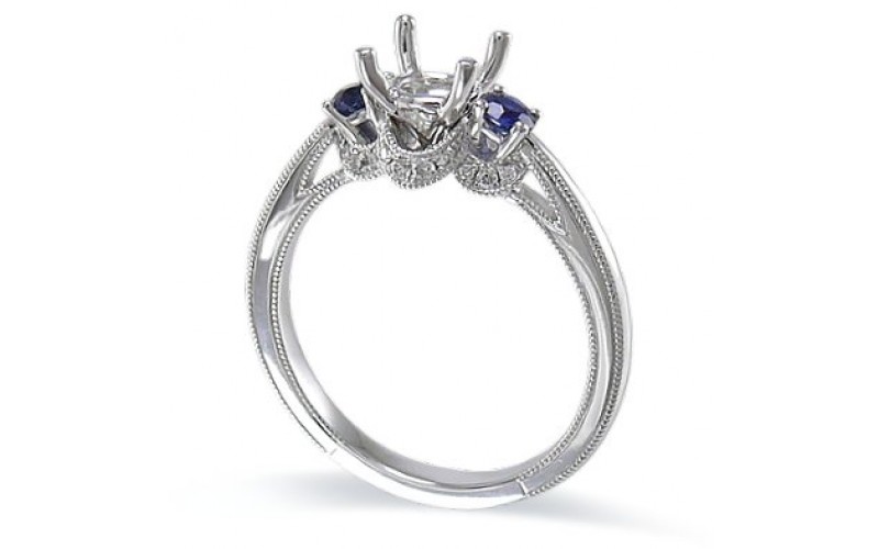 14K White Gold Diamond Ring Mounting