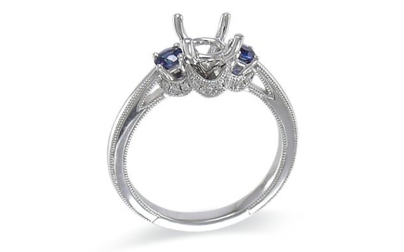 14K White Gold Diamond Ring Mounting
