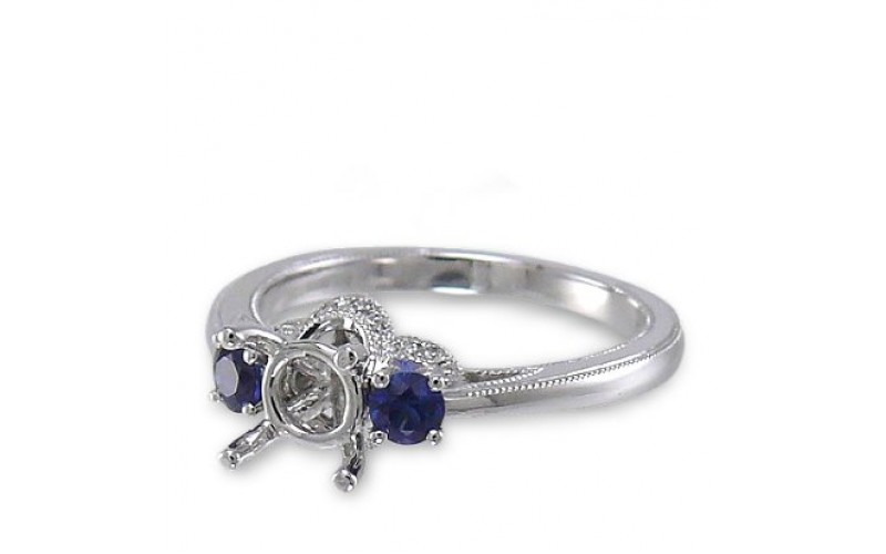 14K White Gold Diamond Ring Mounting