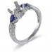 14K White Gold Sapphire With Diamond Ring Mounting