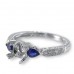 14K White Gold Sapphire With Diamond Ring Mounting