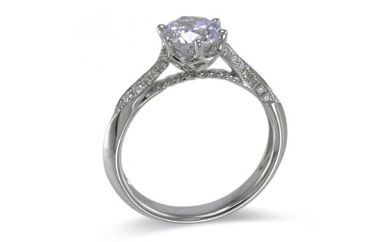 14K White Gold Diamond Ring Mounting