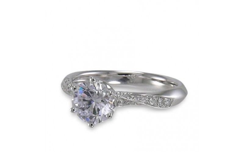 14K White Gold Diamond Ring Mounting