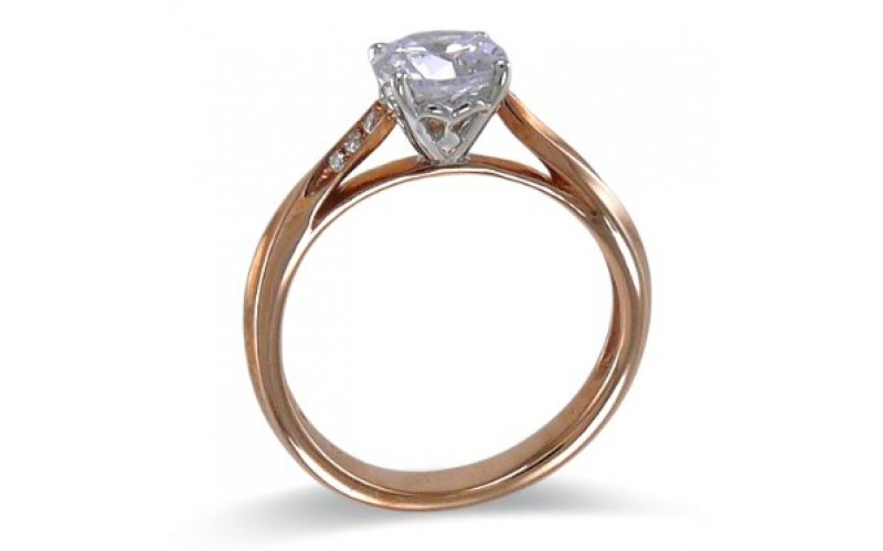 14K Rose & White Gold Diamond Ring Mounting