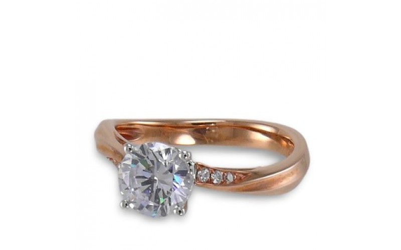 14K Rose & White Gold Diamond Ring Mounting