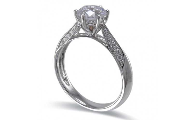 14K White Gold Diamond Ring Mounting