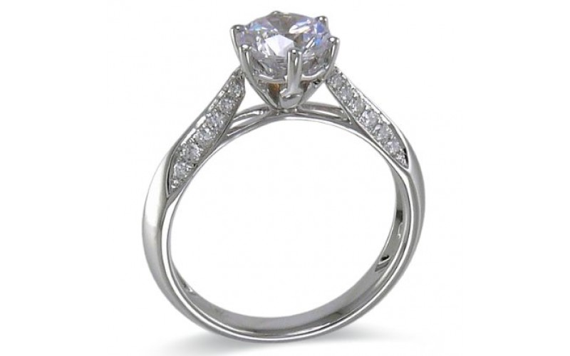 14K White Gold Diamond Ring Mounting