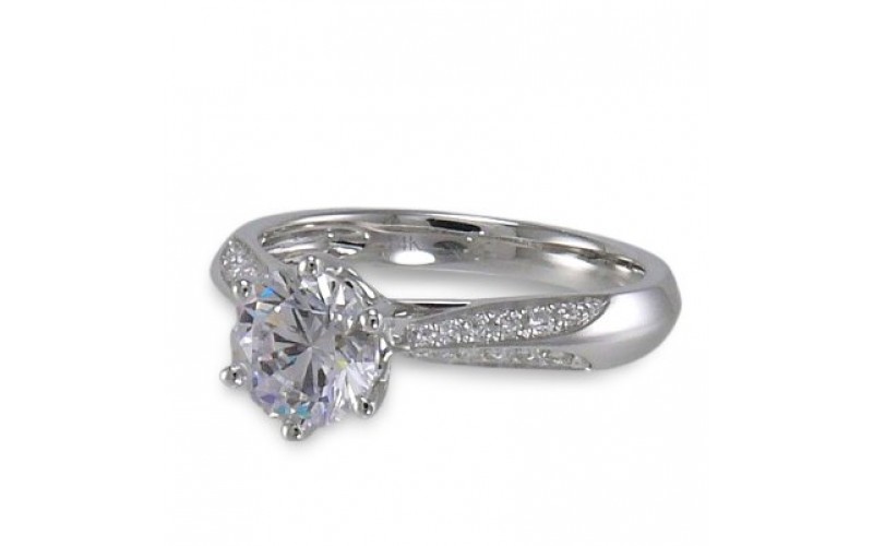 14K White Gold Diamond Ring Mounting