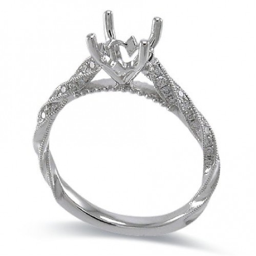 14K White Gold Diamond Ring Mounting