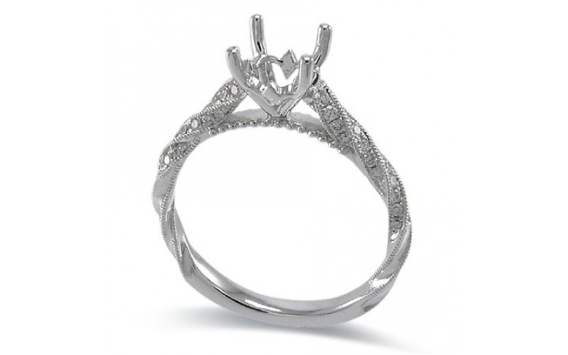 14K White Gold Diamond Ring Mounting