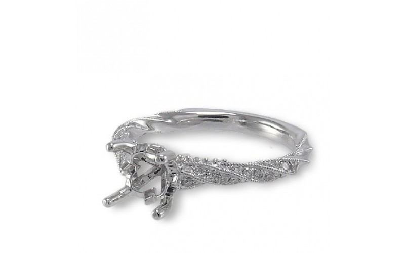 14K White Gold Diamond Ring Mounting