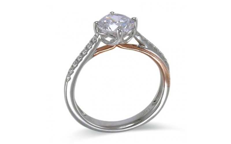 14K Rose & White Gold Diamond Ring Mounting