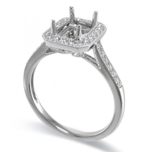 14K White Gold Diamond Ring Mounting