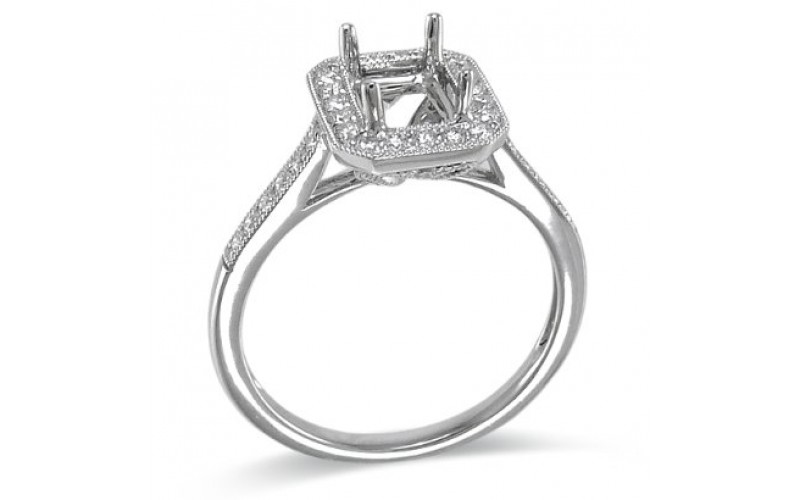 14K White Gold Diamond Ring Mounting