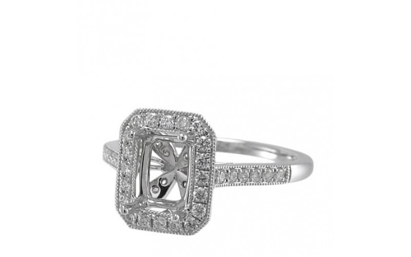 14K White Gold Diamond Ring Mounting