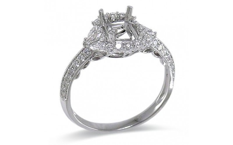 14K White Gold Diamond Ring Mounting