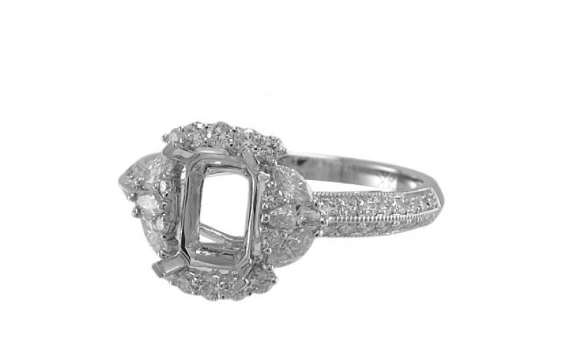 14K White Gold Diamond Ring Mounting