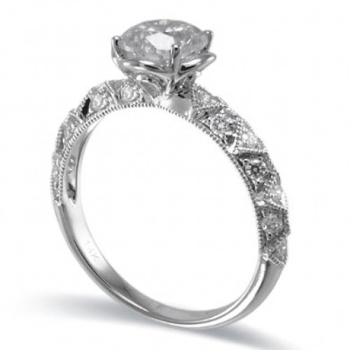 14K White Gold Diamond Ring Mounting