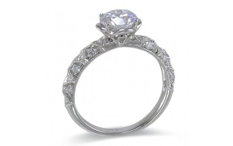 14K White Gold Diamond Ring Mounting