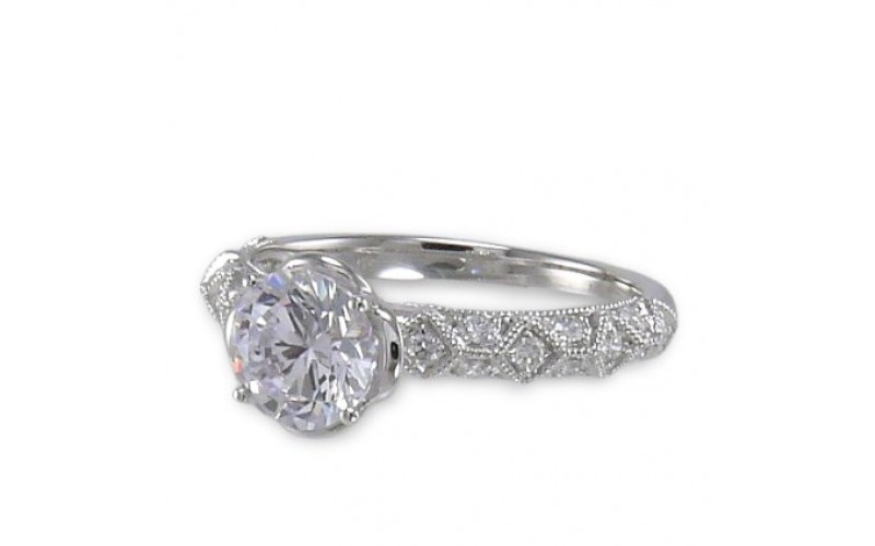 14K White Gold Diamond Ring Mounting