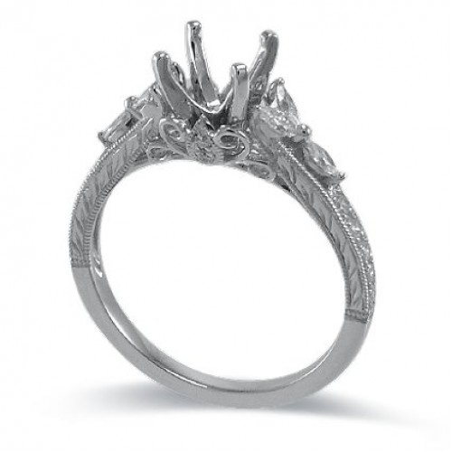 14K White Gold Diamond Ring Mounting