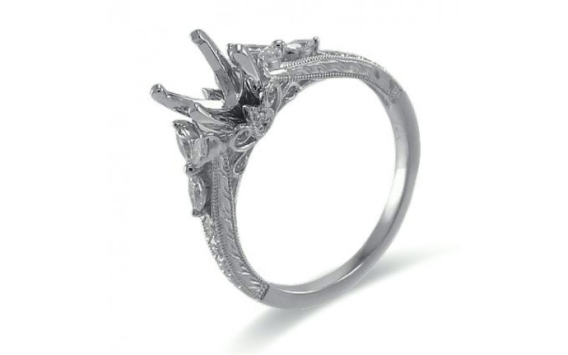 14K White Gold Diamond Ring Mounting