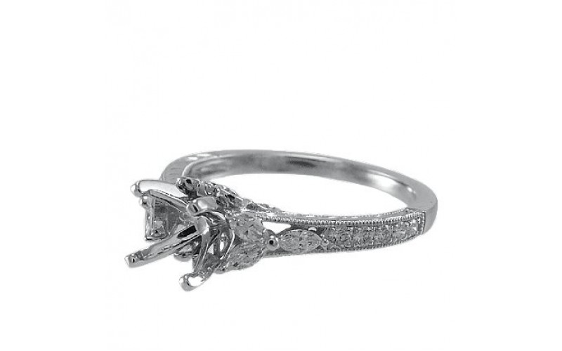 14K White Gold Diamond Ring Mounting