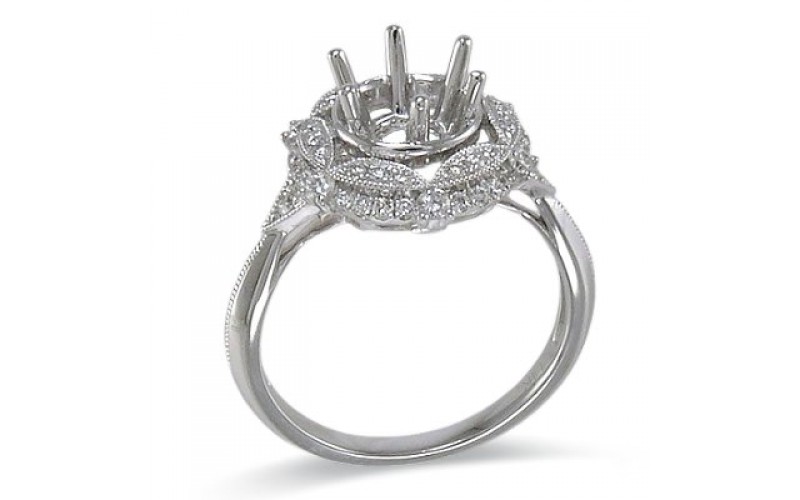 14K White Gold Diamond Ring Mounting