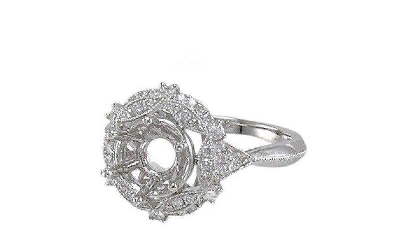 14K White Gold Diamond Ring Mounting