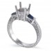 14K White Gold Sapphire With Diamond Ring Mounting