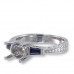 14K White Gold Sapphire With Diamond Ring Mounting