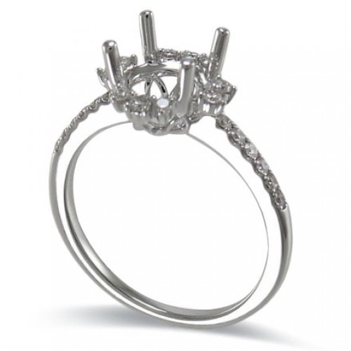 14K White Gold Diamond Ring Mounting