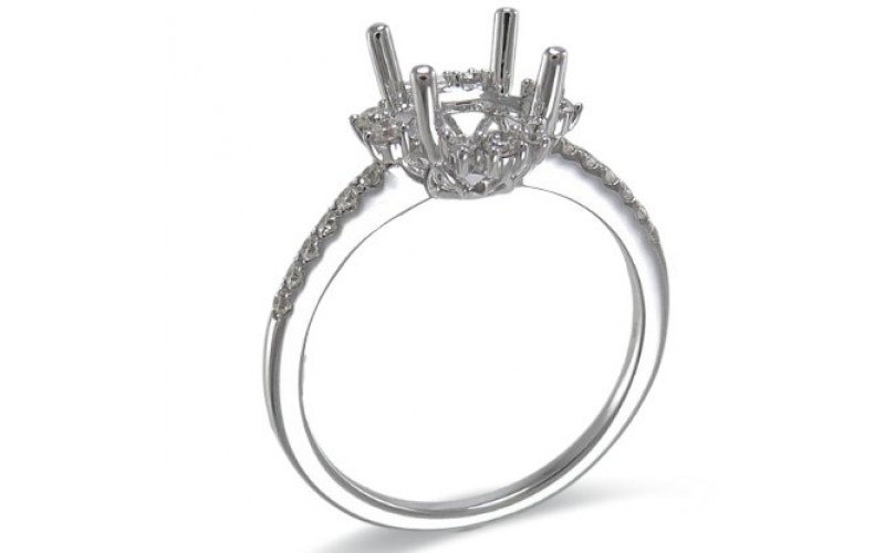 14K White Gold Diamond Ring Mounting